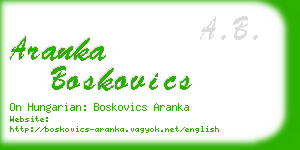 aranka boskovics business card